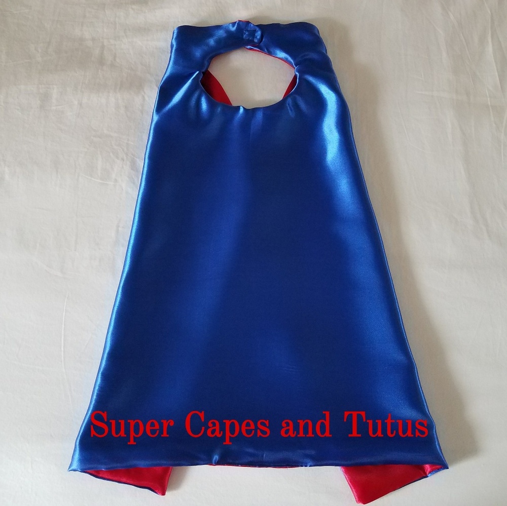 Plain Blue and Red Superhero Cape